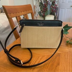 Kate Spade Cameron Street Straw Clarise Black Crossbody